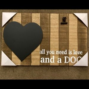 Rustic wooden dog  sign with chalk board heart!🐶